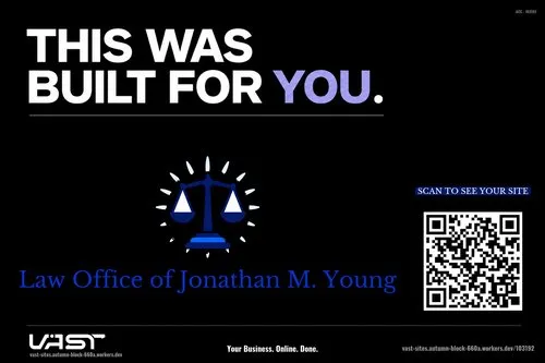 Postcard mailed to Law Office of Jonathan M. Young